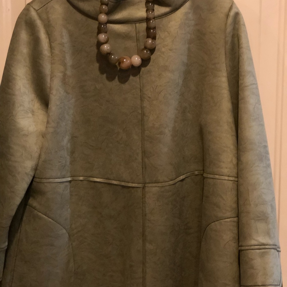 Light olive green tunic top pants suit from our IC collection